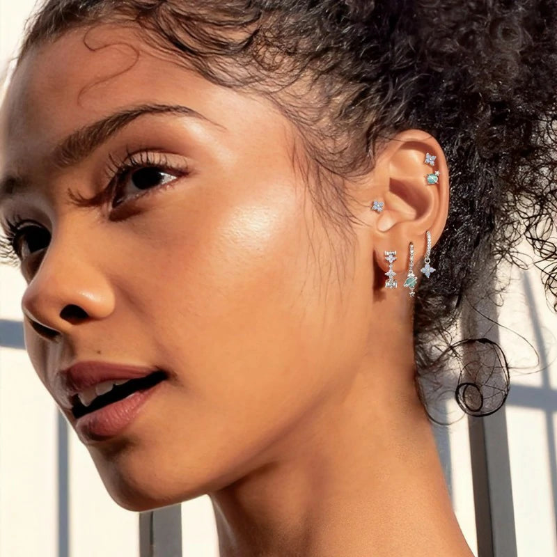 Hypoallergenic Cartilage Earrings Dainty 14K Gold Plated Stud Huggie Hoop Earrings Dangle Chain Earrings