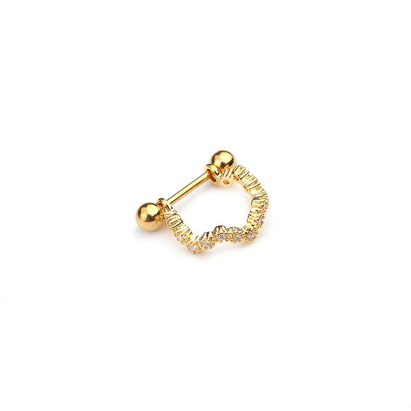 Hypoallergenic Earrings Stainless Steel Screw Back Bow Heart Flower Stud Hoop