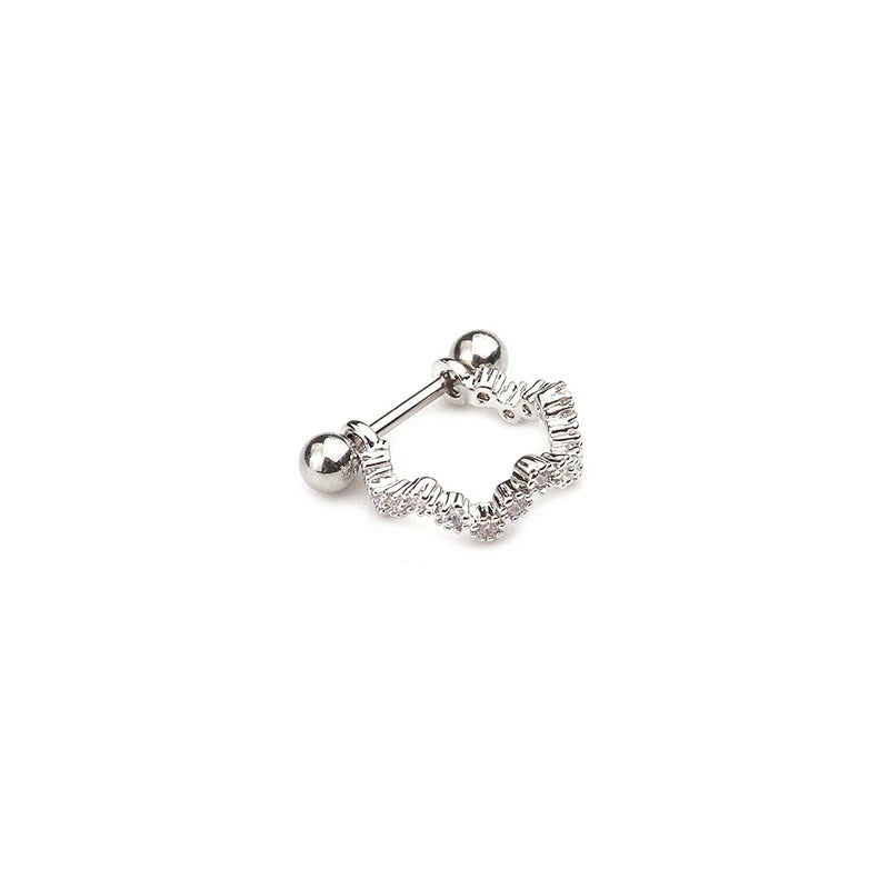 Hypoallergenic Earrings Stainless Steel Screw Back Bow Heart Flower Stud Hoop