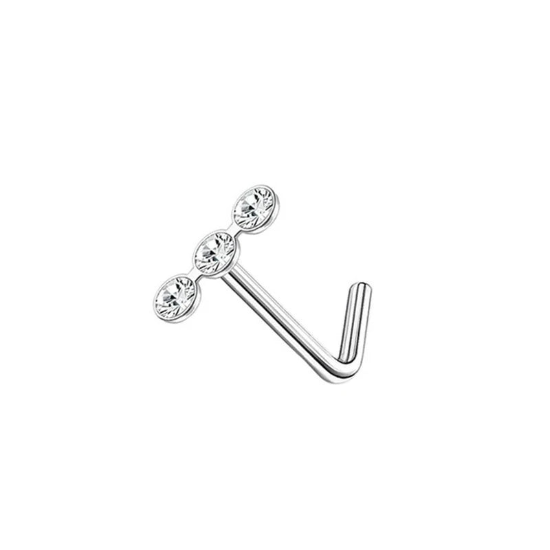 Hypoallergenic Small CZ Cute Heart Star Moon Ball Nose Piercing Studs Jewelry