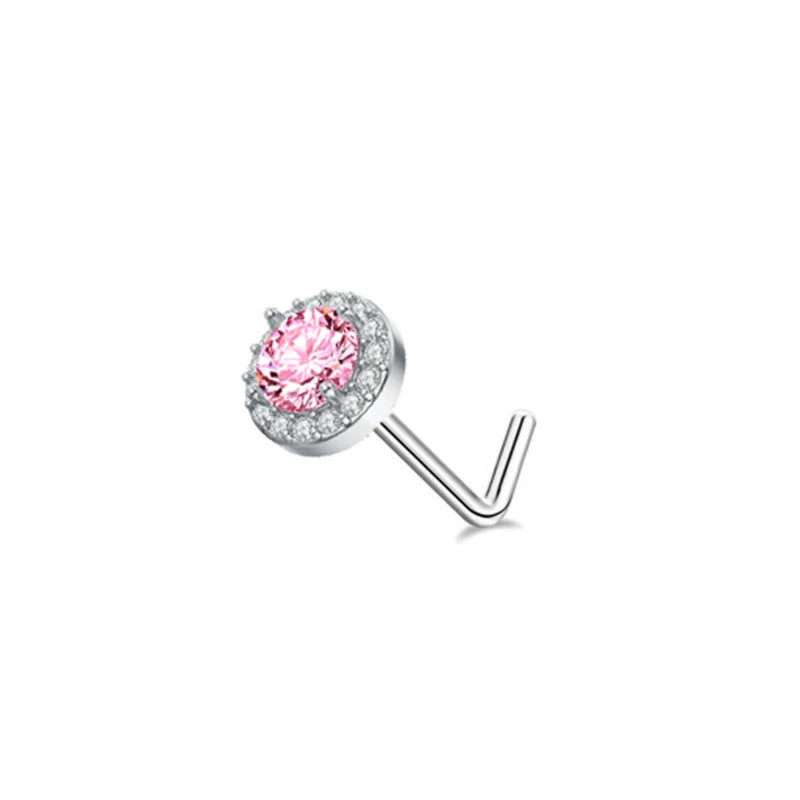 Hypoallergenic Small CZ Cute Heart Star Moon Ball Nose Piercing Studs Jewelry