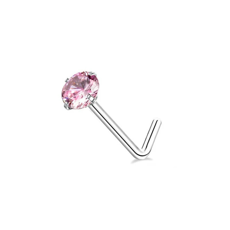 Hypoallergenic Small CZ Cute Heart Star Moon Ball Nose Piercing Studs Jewelry