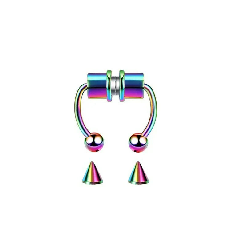 Magnetic Septum Nose Ring Horseshoe Fake Nose Ring Hoop Reusable Nose Ring Hoop Non-Piercing