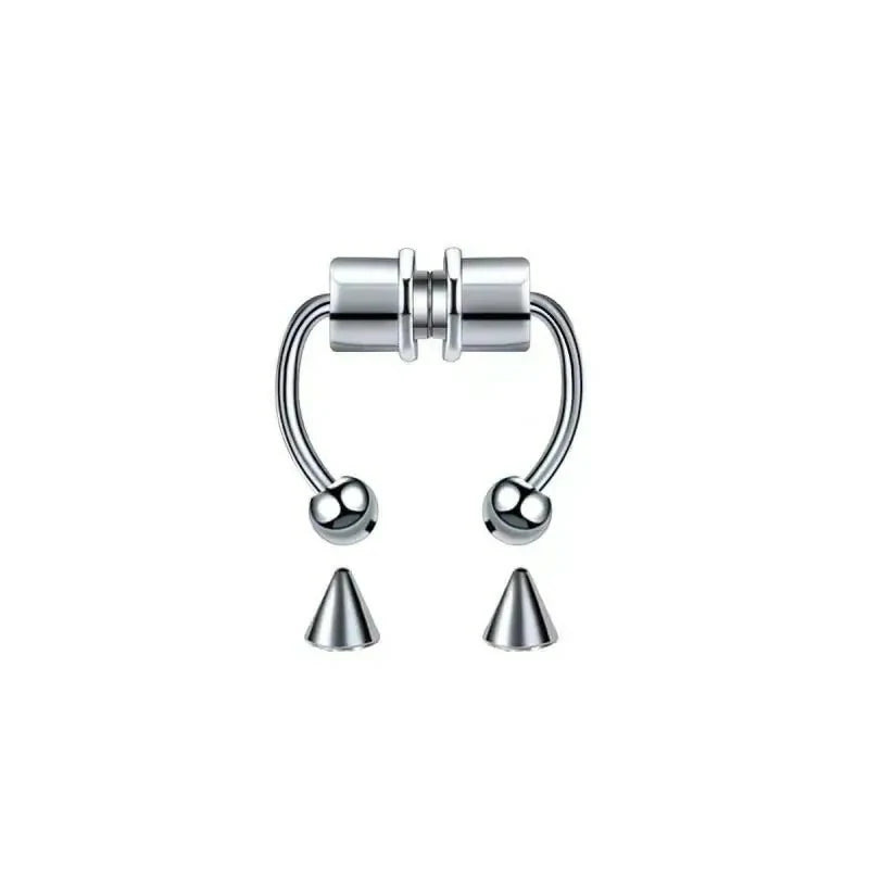 Magnetic Septum Nose Ring Horseshoe Fake Nose Ring Hoop Reusable Nose Ring Hoop Non-Piercing