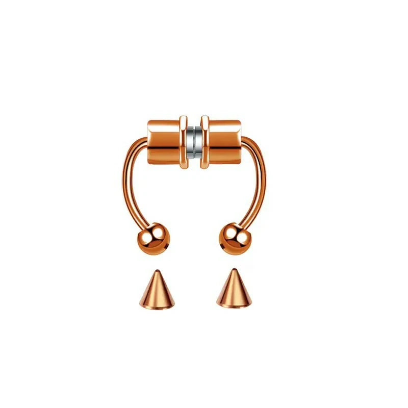 Magnetic Septum Nose Ring Horseshoe Fake Nose Ring Hoop Reusable Nose Ring Hoop Non-Piercing