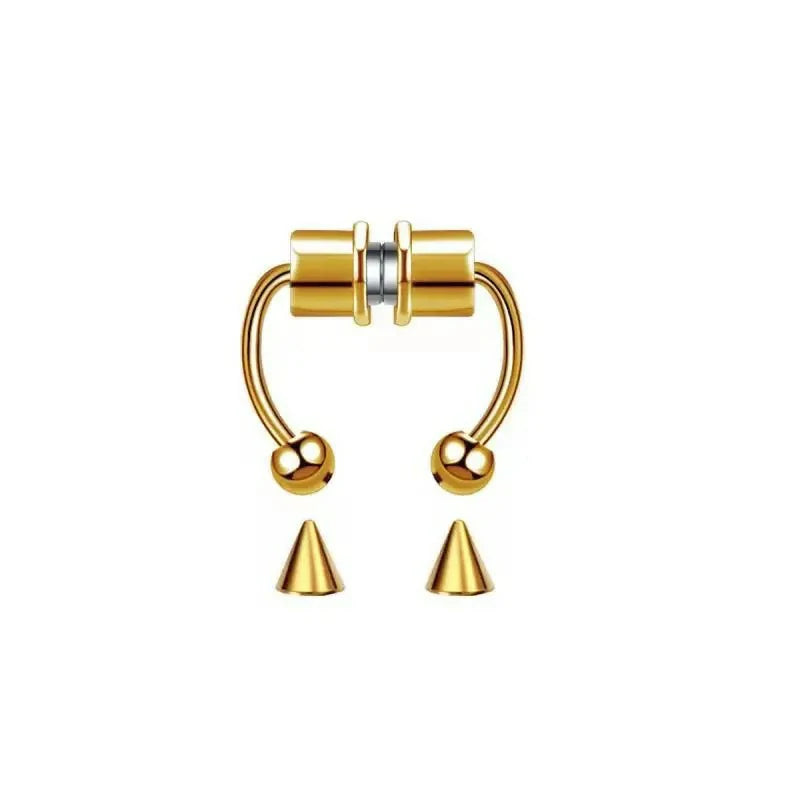 Magnetic Septum Nose Ring Horseshoe Fake Nose Ring Hoop Reusable Nose Ring Hoop Non-Piercing