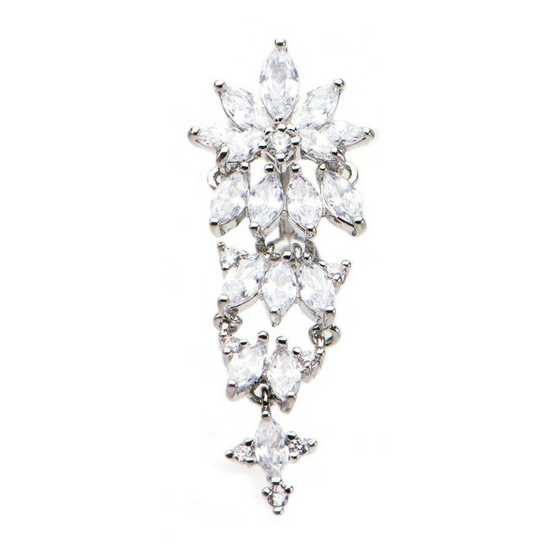 Multigem Crystal Cluster Reverse Top-Down Belly Button Ring