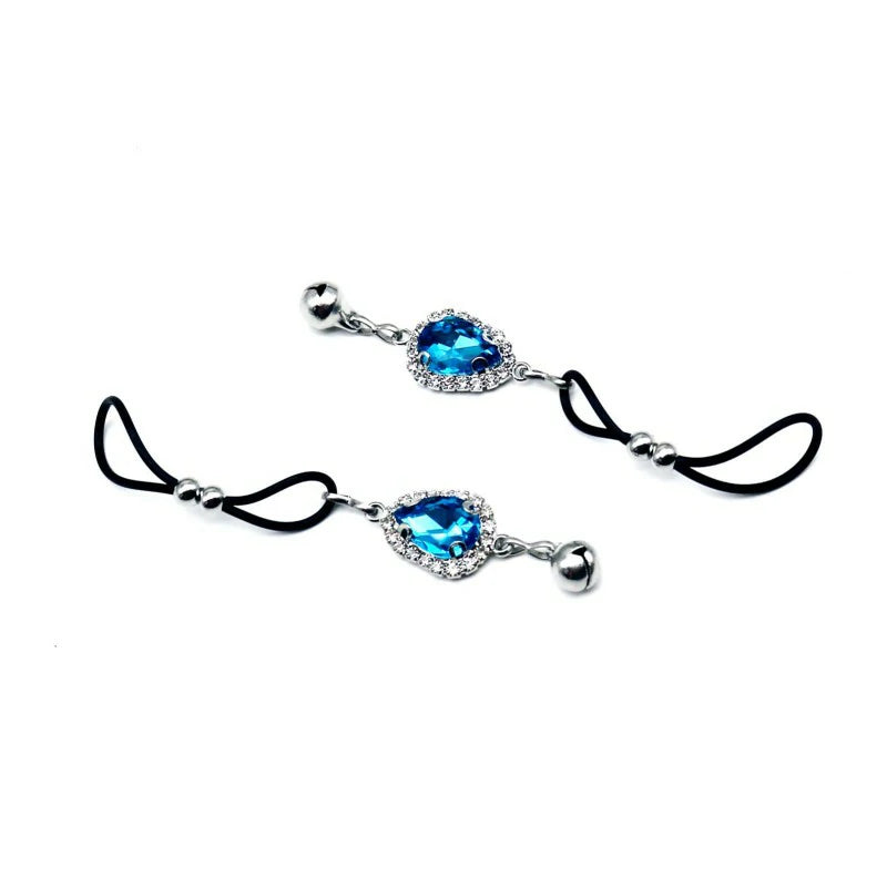 Nipple Ring Rhinestone Water Drop Faux Nipple Chain Noose Body Non Piercing Jewelry
