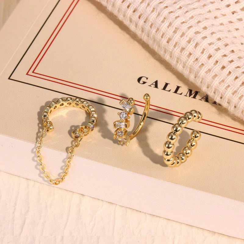 Non Piercing 14K Gold Plated Ear Cuff for Non Pierced Ears
