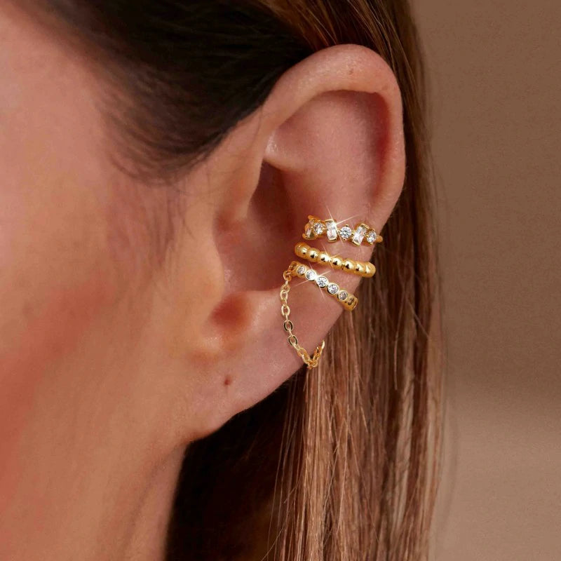 Non Piercing 14K Gold Plated Ear Cuff for Non Pierced Ears