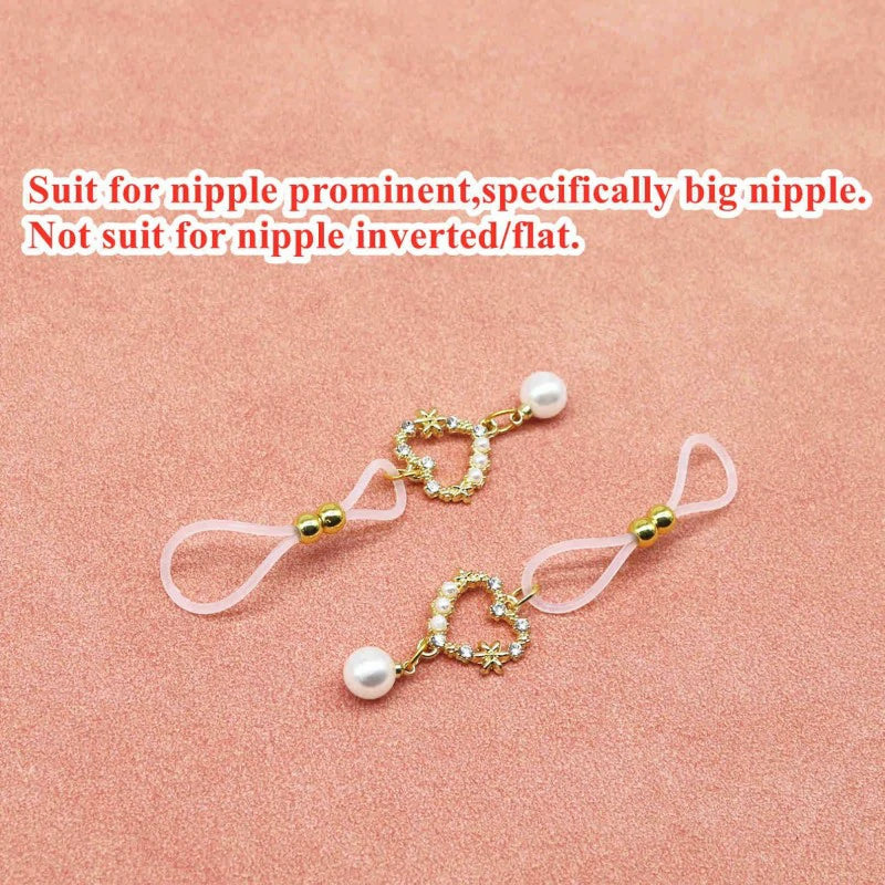 Non Piercing Nipple Noose Gold Heart Pearls Nipple Jewelry Body Chains
