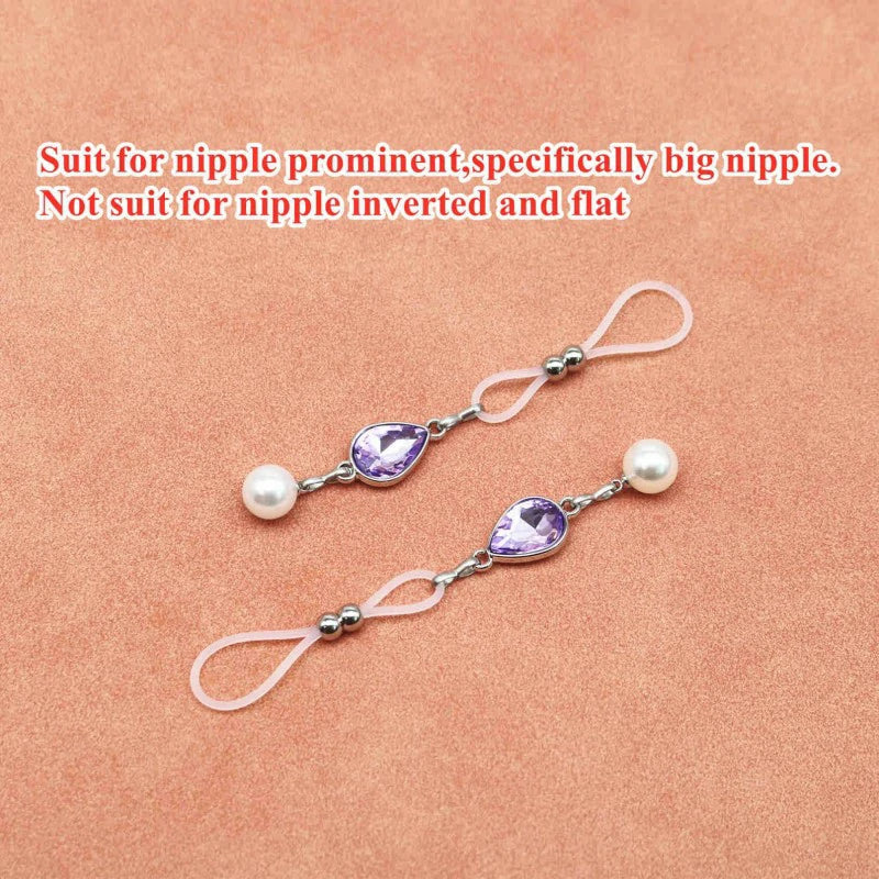 Pearls Nipple Noose Non Piercing Nipple Jewelry Crystal Teardrop Body Chains