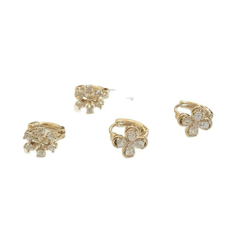 Ruby Flower Septum Jewelry Stainless Steel Helix Daith Earrings Cartilage Earring Threadless Tragus Helix Stud Conch