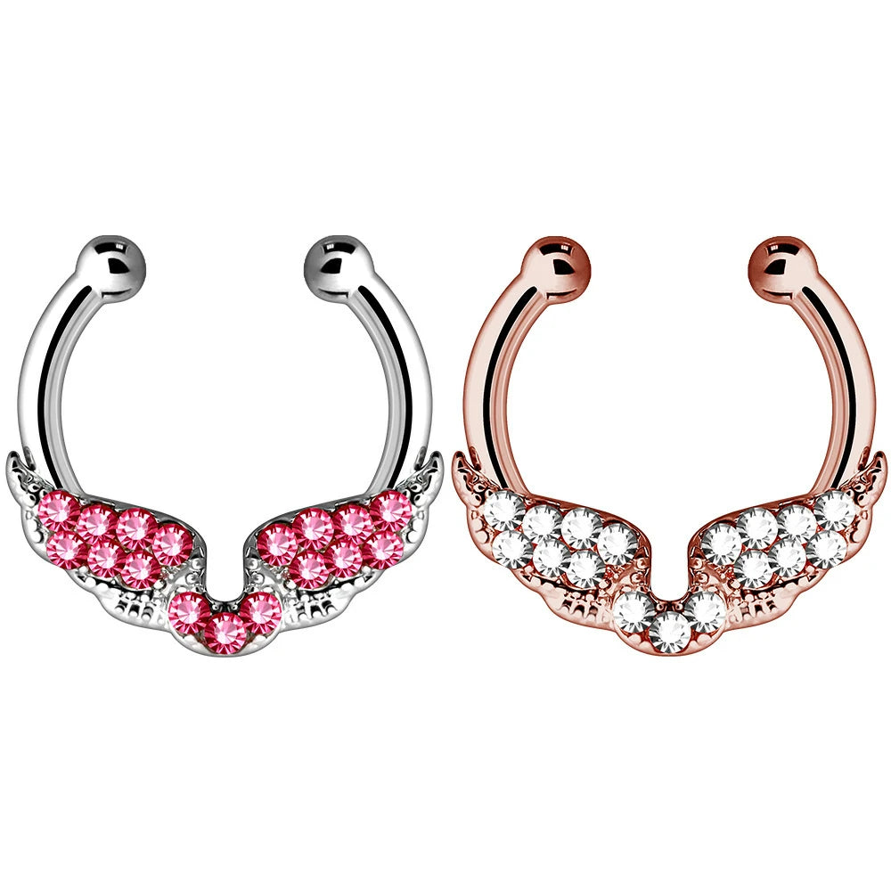 Septum Ring 316L Stainless Steel Septum Jewelry 10mm Moon Phase Septum Piercing Jewelry