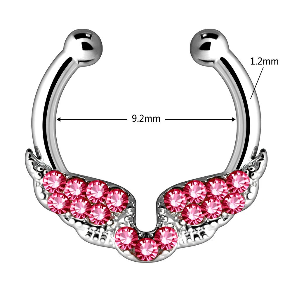 Septum Ring 316L Stainless Steel Septum Jewelry 10mm Moon Phase Septum Piercing Jewelry