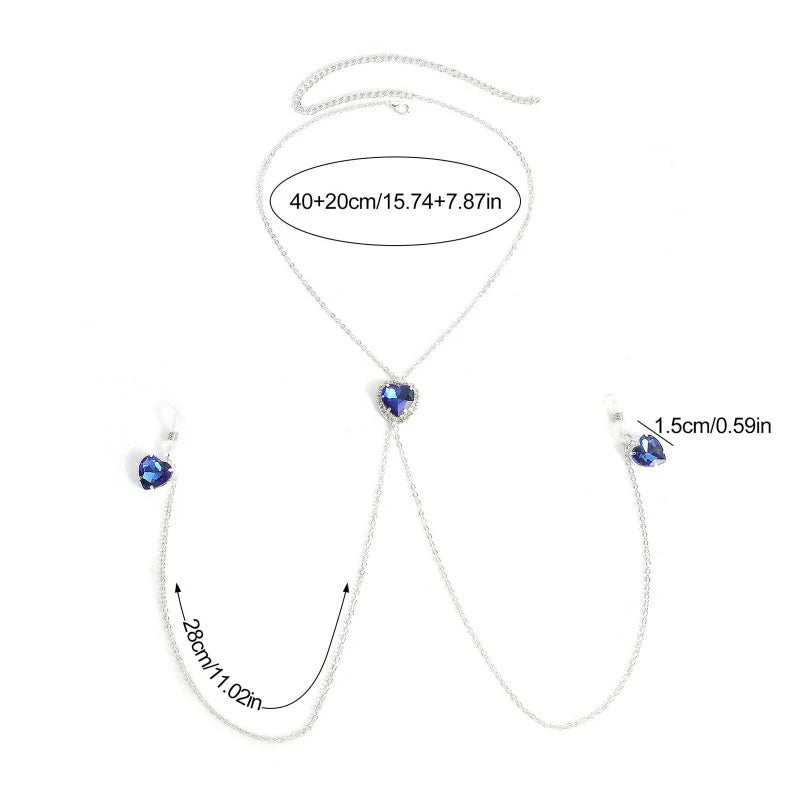 Sexy Crystal Heart Pendant Non Piercing Nipple Chain for Women Rhinestone Tassel Chest Chain
