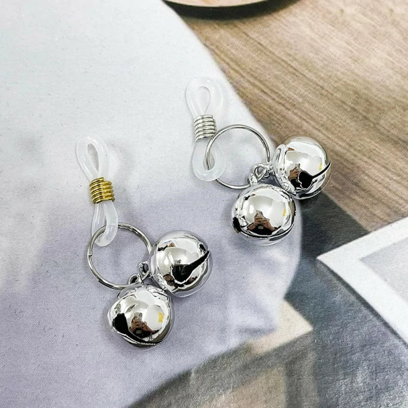 Sexy Fake Nipple Rings Silver Jingle Bell Non Piercing Nipple Rings Adjustable Nipple Noose Dangle Nipplerings