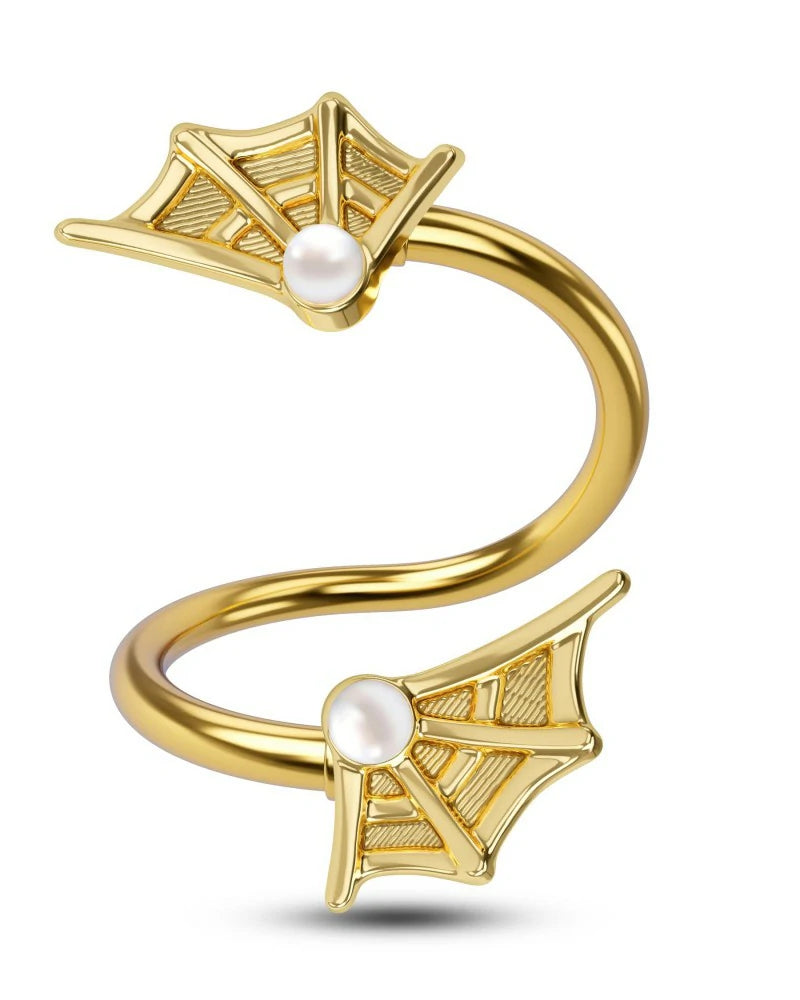 Spider Twist Helix Jewelry Gold Spiral Cartilage Earrings  Lip Rings Stainless Steel Cartilage