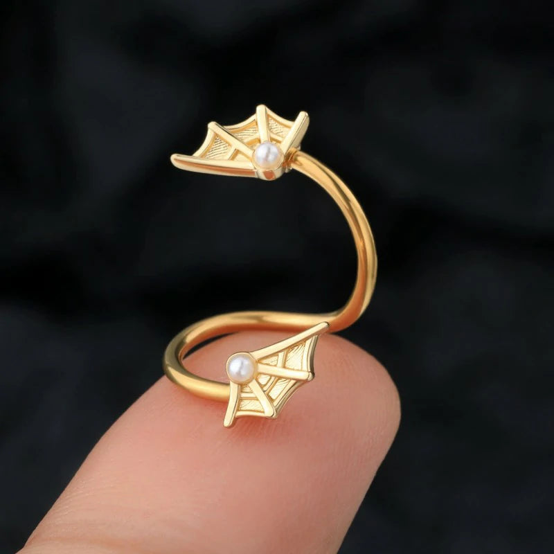 Spider Twist Helix Jewelry Gold Spiral Cartilage Earrings  Lip Rings Stainless Steel Cartilage