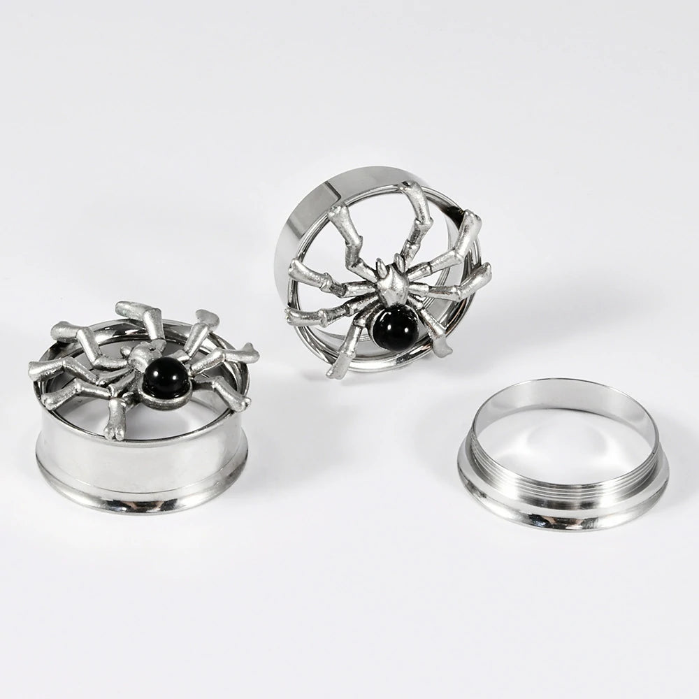 Stainless Steel Modular Ring Ear Tunnels Saddle Flare Plugs for Stretched Ears Industrial Punk Gauge Jewelry