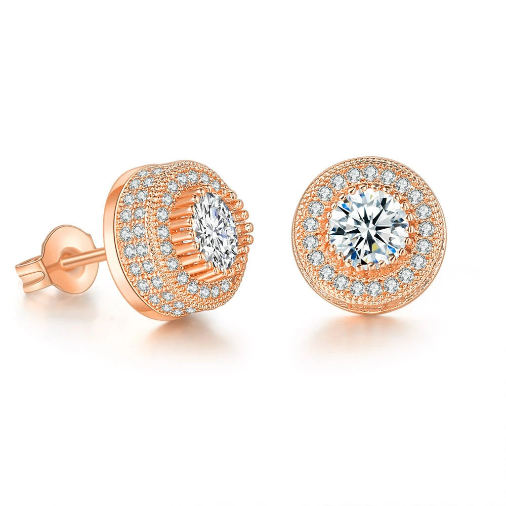 18K White Gold Plated Sterling Silver Asscher Cut Cubic Zirconia Stud Square CZ Stud Earrings