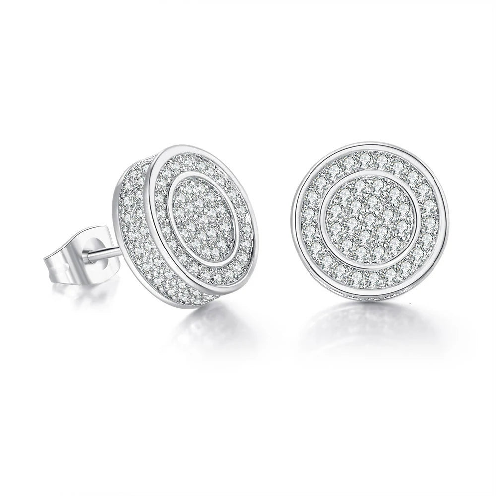 18K White Gold Plated Sterling Silver Asscher Cut Cubic Zirconia Stud Square CZ Stud Earrings