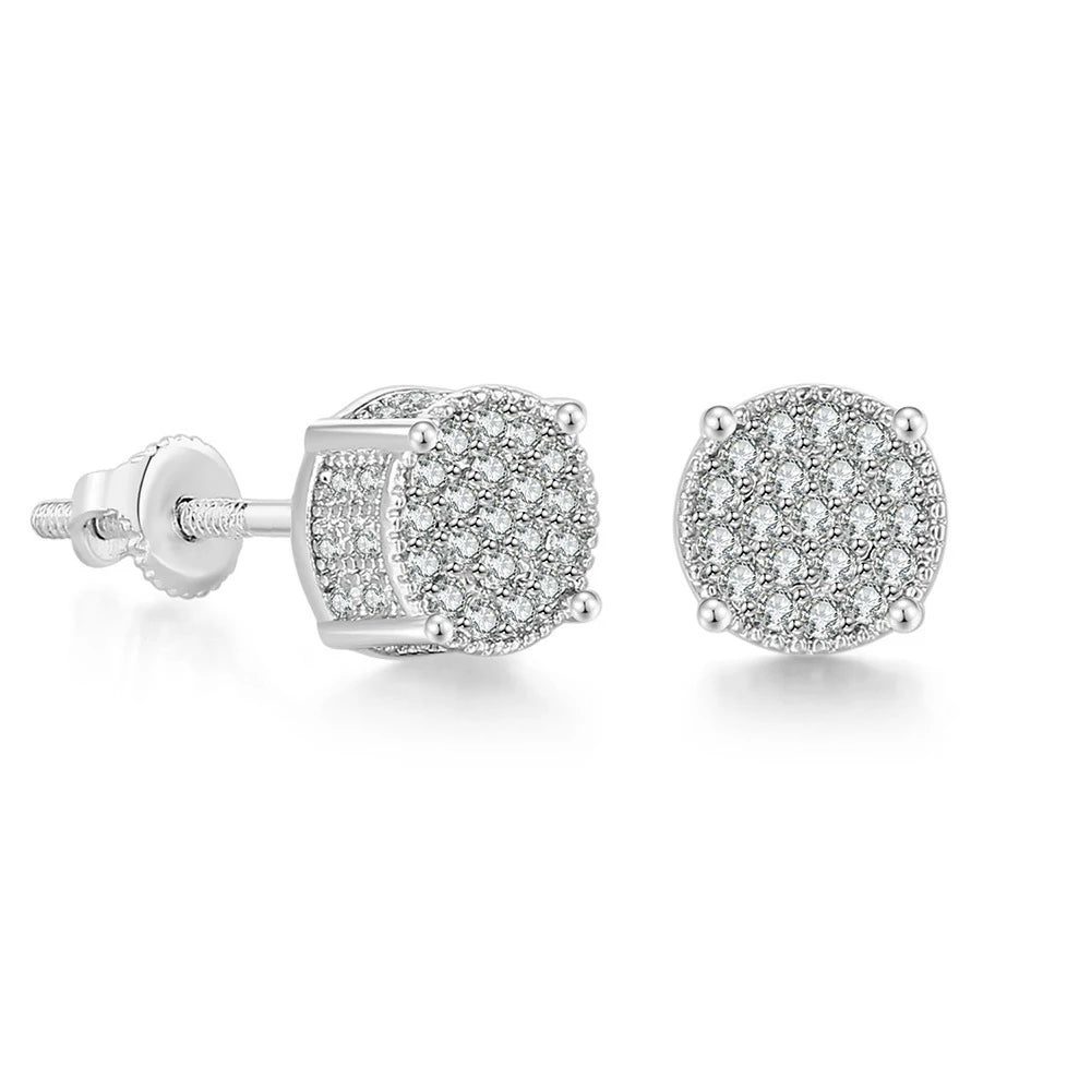 18K White Gold Plated Sterling Silver Asscher Cut Cubic Zirconia Stud Square CZ Stud Earrings