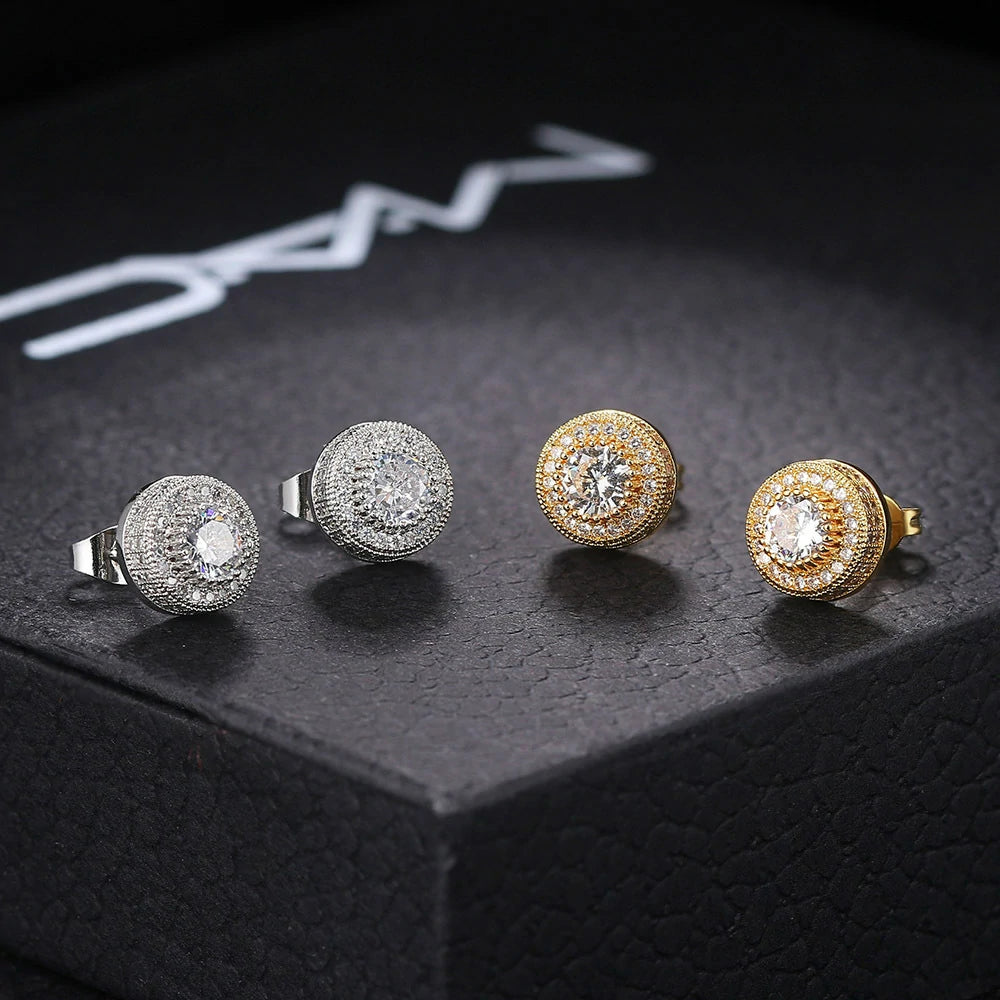 18K White Gold Plated Sterling Silver Asscher Cut Cubic Zirconia Stud Square CZ Stud Earrings