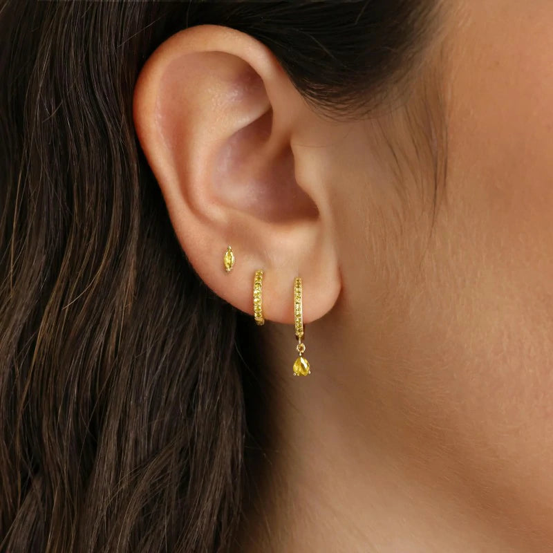 Sterling Silver Dangle Studs for Cartilage Helix Lightweight Trendy Cute Stack