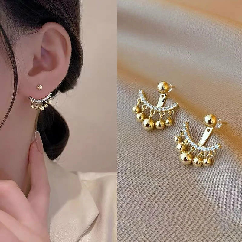 Sterling Silver Long Tassel Earrings Pearls Earrings Dangle Earrings Bohemian Statement Earrings