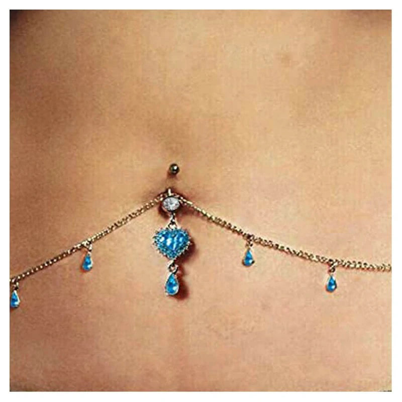 Summer Waist Chain Bikini Navel Piercing Dangle Belly Button Rings Waist Chain