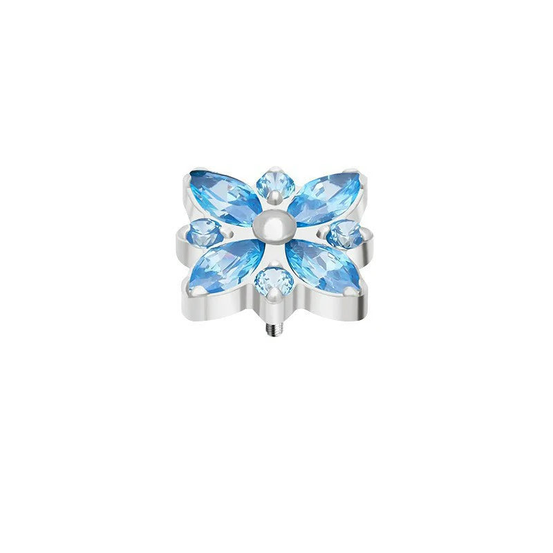Hypoallergenic Screw Back Earrings Surgical Stainless Steel Stud Earrings for Sensitive Ears Cute Butterfly Flower Heart CZ Earring