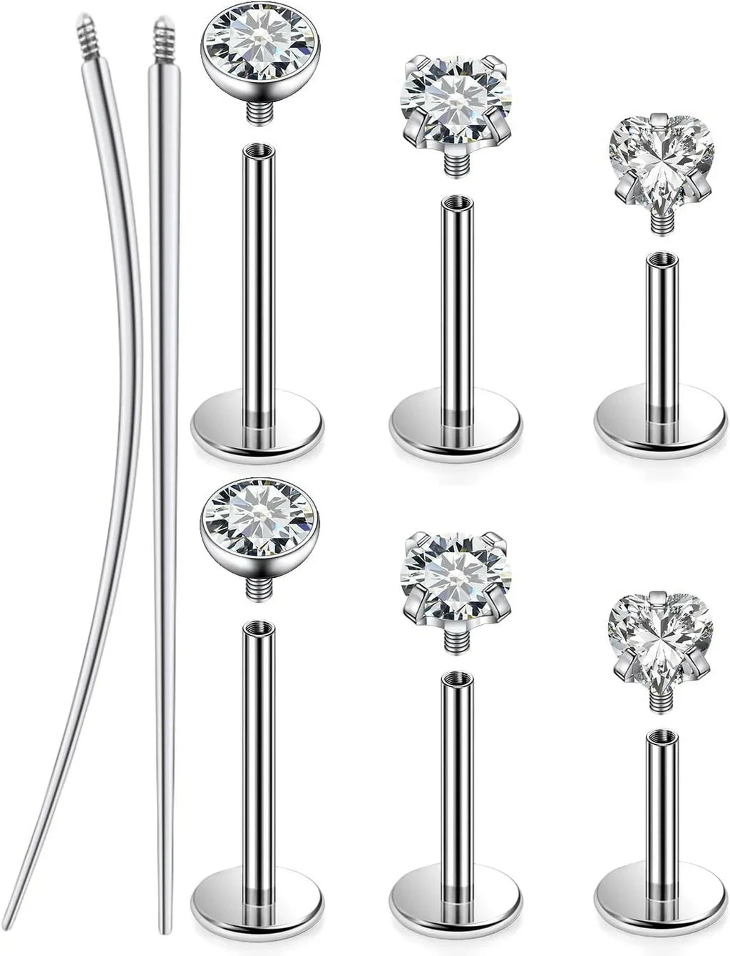 Titanium Flat Back Nose Stud - 16G 18G 20G Hypoallergenic Piercing Jewelry