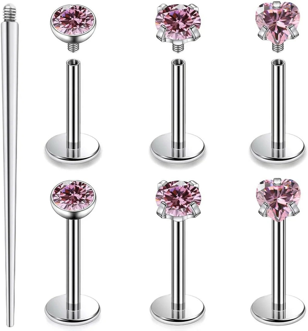 Titanium Flat Back Nose Stud - 16G 18G 20G Hypoallergenic Piercing Jewelry
