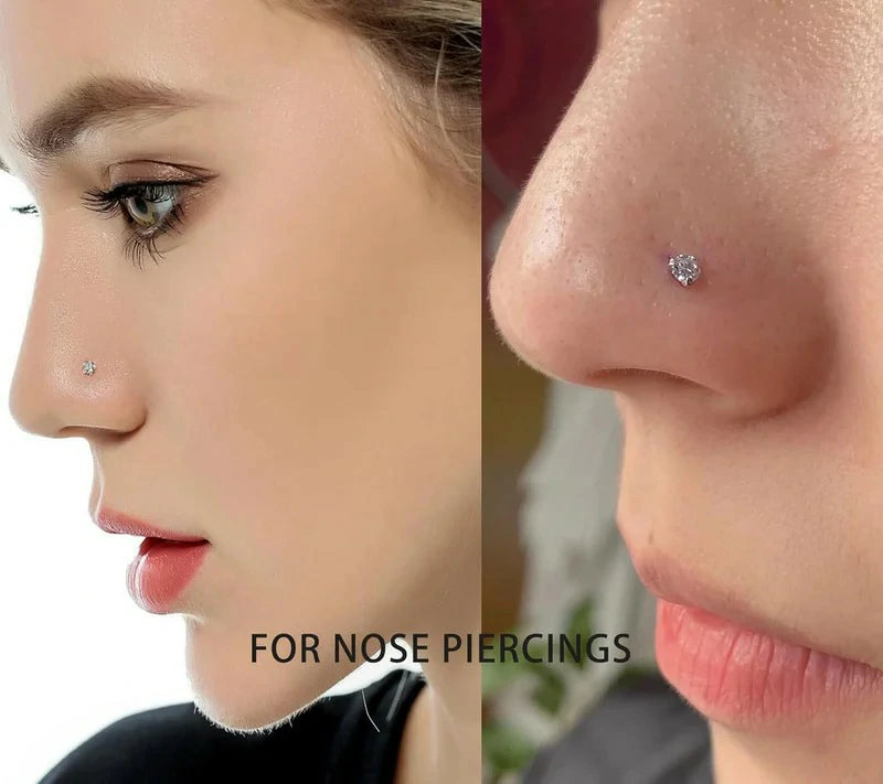 Titanium Flat Back Nose Stud - 16G 18G 20G Hypoallergenic Piercing Jewelry