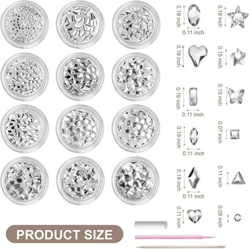 Tooth Gems Kit with Crystals and Diamantes Diamond Jewels for Use Silver Long Lasting Teeth Gem Kits with Star Designs and Ornaments
