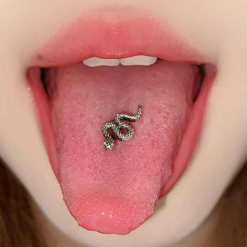 1 Pcs Trendy Particular Snake Tongue Rings Stainless Steel Tongue Studs