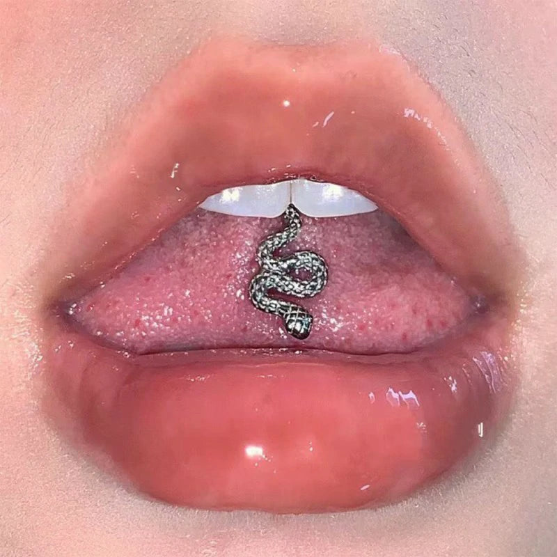 1 Pcs Trendy Particular Snake Tongue Rings Stainless Steel Tongue Studs