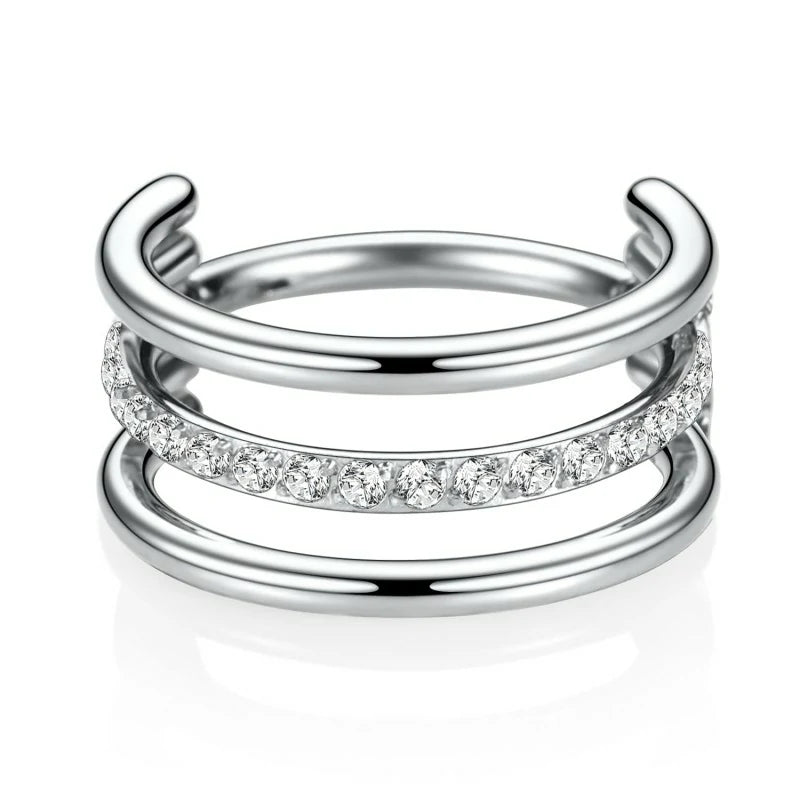 Triple Conch Helix Piercing Jewelry Cartilage Hoop Earring Septum Ring Nose Ring