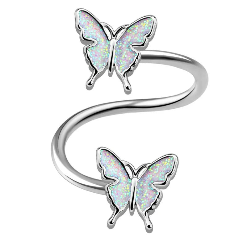Twisted Cartilage Earrings Spiral Barbell Labret Lip Rings Stainless Steel Cartilage Conch