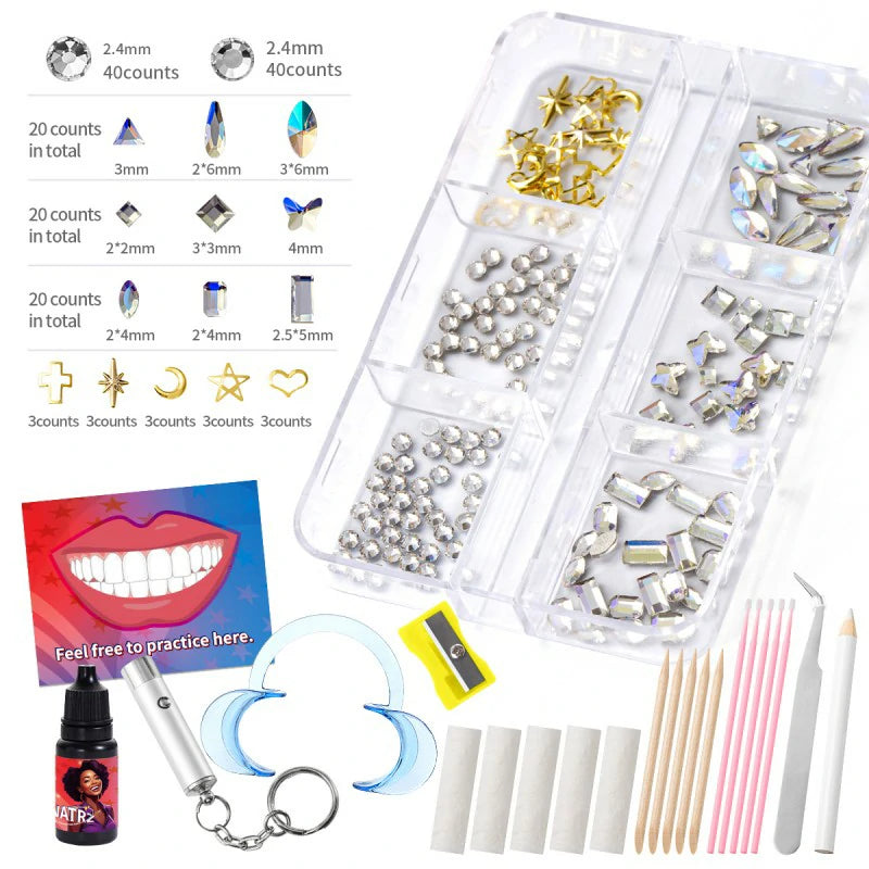 Y2K Trendy DIY Crystals Jewelry Kit 5 Shapes Professional Cool Gems Safe
