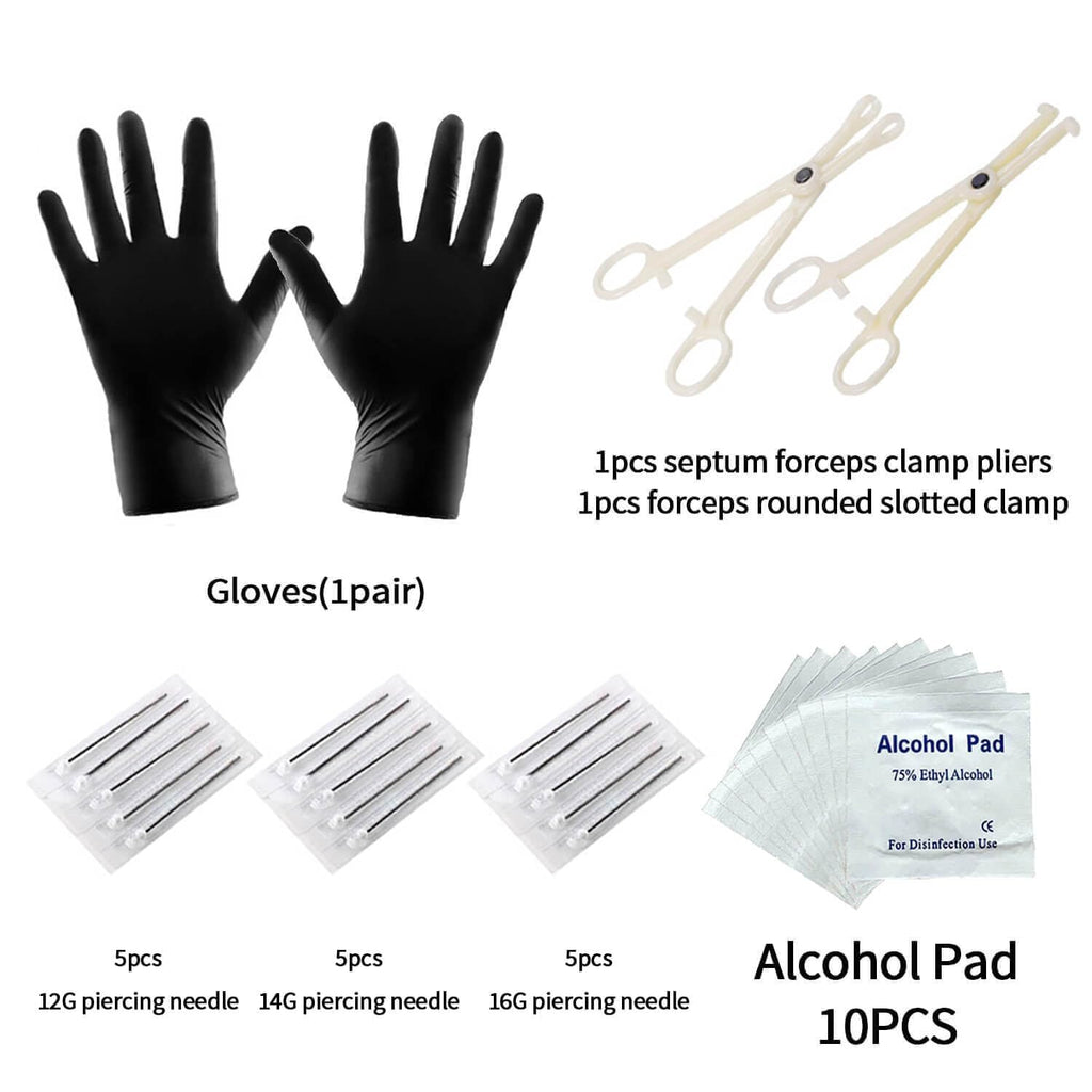 A - minusone 84PCS Body Septum Piercing Kit 14G 16G Tools for Nose Tongue Lip Ear Eyebrow Belly Button Cartilage Tragus Industrial Barbell Helix Daith Piercing Jewelry Clamps - QIAO CrystalQIAO CrystalQIAO Crystal