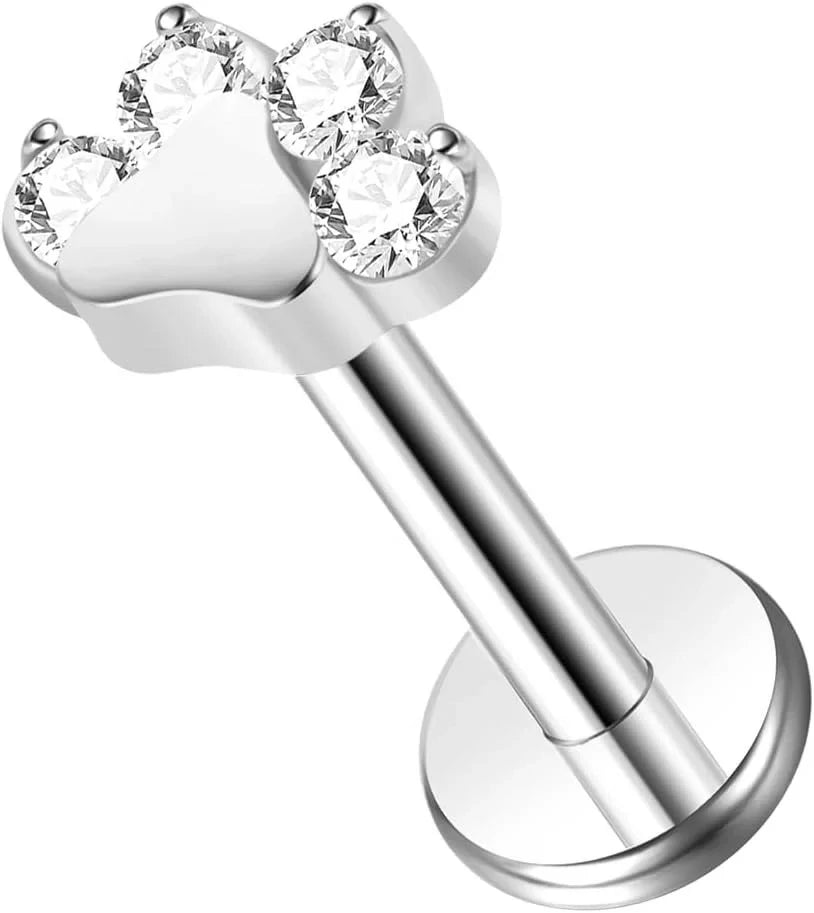ASTM F136 Titanium 6mm 8mm Push In Fit Threadless Dainty Cartilage Piercing Jewelry - QIAO CrystalQIAO CrystalQIAO Crystal