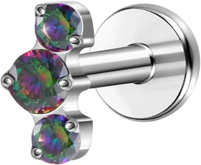 ASTM F136 Titanium 6mm 8mm Push In Fit Threadless Dainty Cartilage Piercing Jewelry - QIAO CrystalQIAO CrystalQIAO Crystal