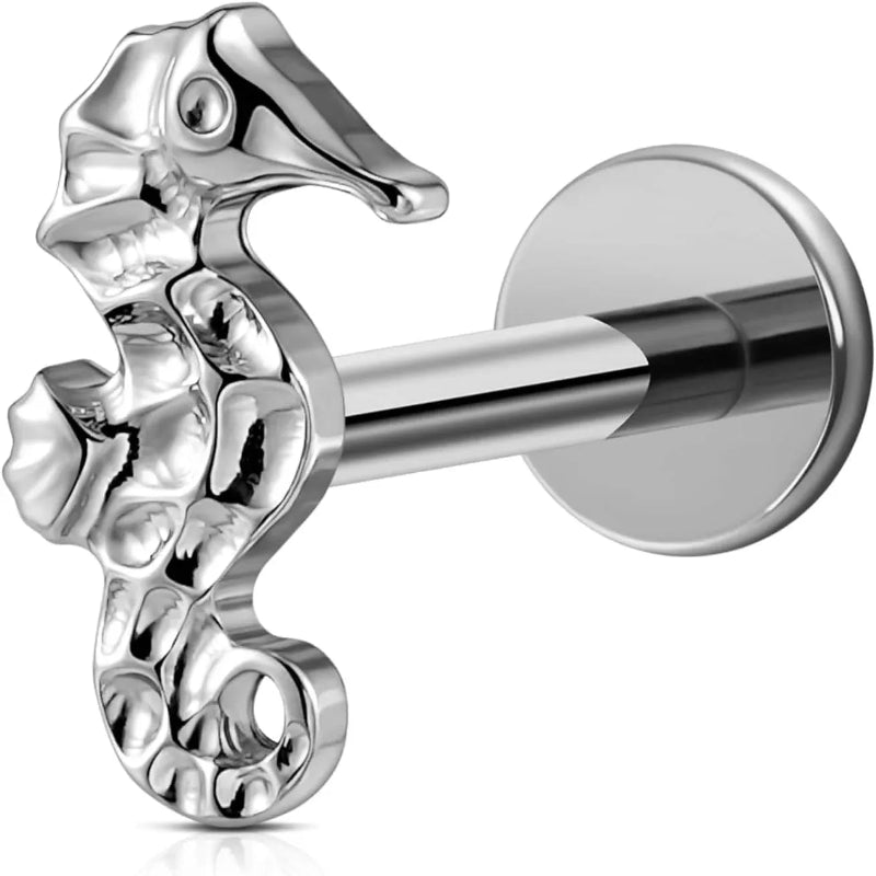 ASTM F136 Titanium Octopuses Piercings Jewelry with 6mm 8mm Post for Conch Helix Flat - QIAO CrystalQIAO CrystalQIAO Crystal