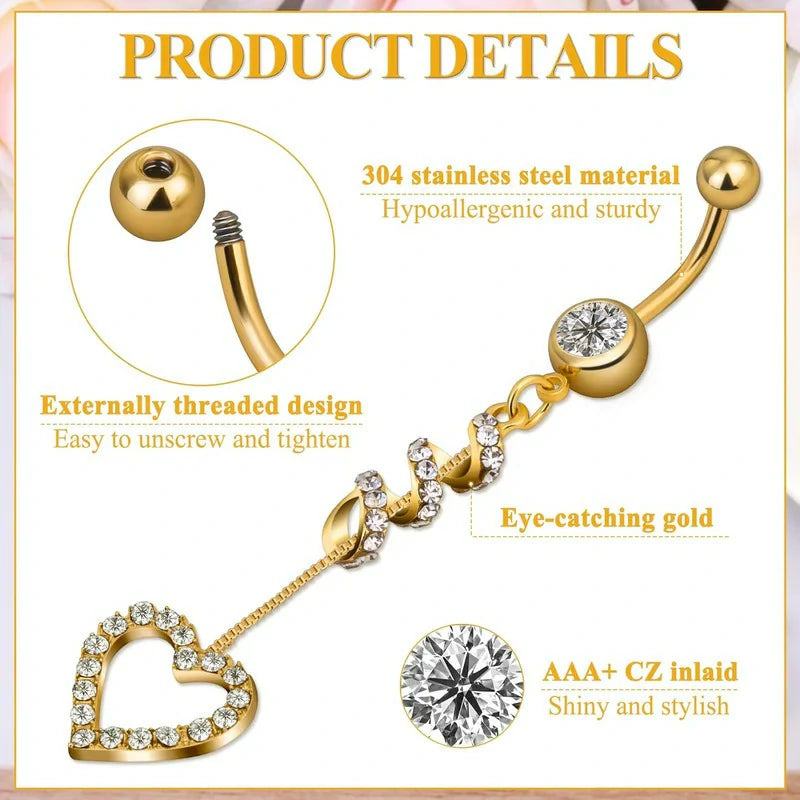 10 PCS 14G Surgical Steel Belly Button Rings Barbell Jewelry Rings Bulk for Body Piercing