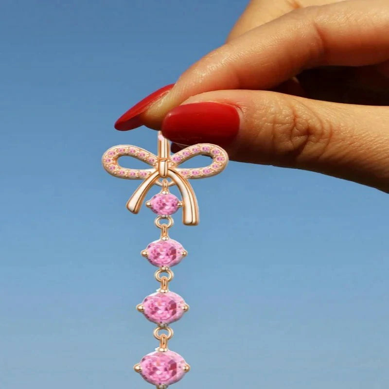 Surgical Stainless Steel Belly Button Rings Pink Piercing Jewelry Dangling Belly Ring Pack