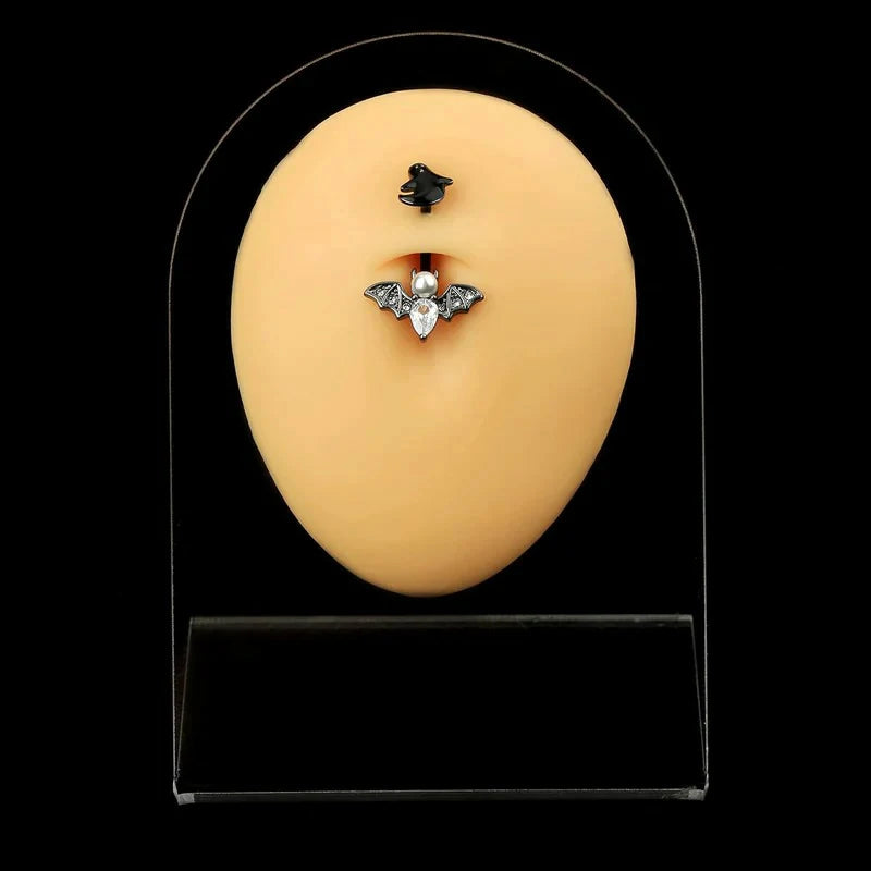 Belly Button Rings Bat Belly Rings 316L Stainless Steel Belly Piercing 14g Navel Ring