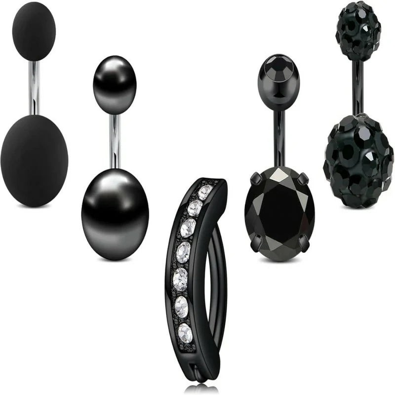 Belly Button Rings Short Bar for Women Stainless Steel Belly Ring Navel Piercing