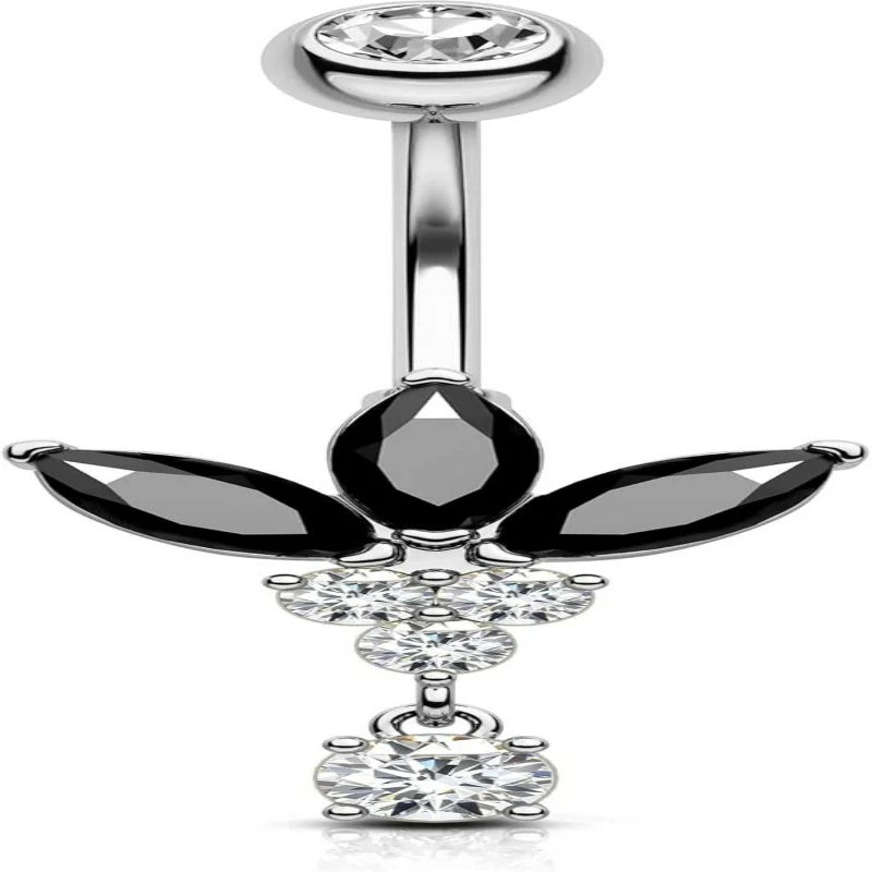 14G Gold Dangle Belly Navel Rings Stainless Steel Belly Navel Piercing Jewelry